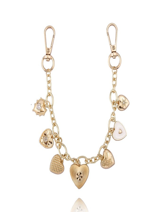SORGERLY Heart Bag Charm Purse Chain - Gold Keychain for Handbag Accessories - Cute Extender Chain Gift for Women - Image 1